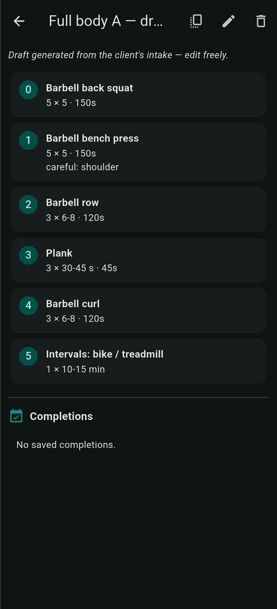 TrainHub — screen 2